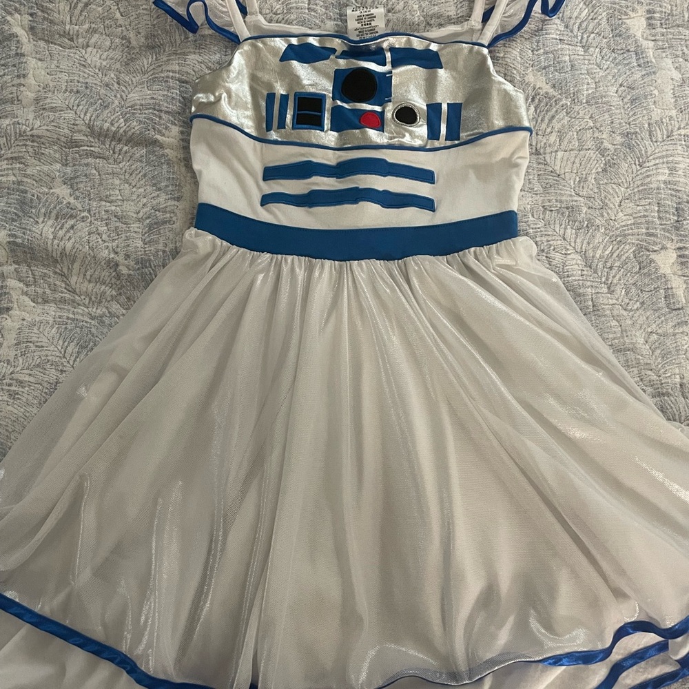 Star Wars R2-D2 girls Dress - Blue, Silver, White size 7-8